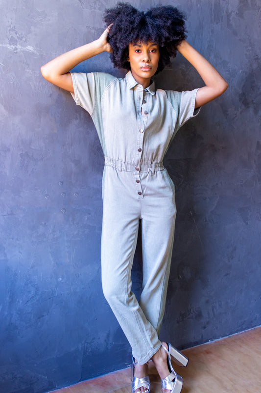 "OLIVE” RELAXED FIT JUMPSUIT